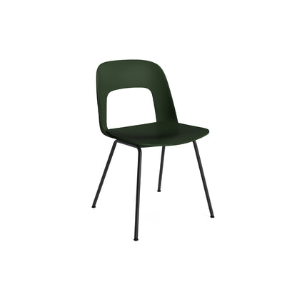 Layout Chair 111  Metal Base by HAY - Bottle Green Shell / Black Base