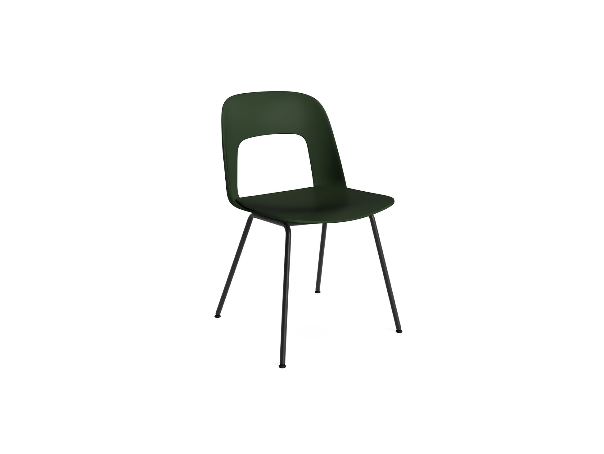 Layout Chair 111  Metal Base by HAY - Bottle Green Shell / Black Base