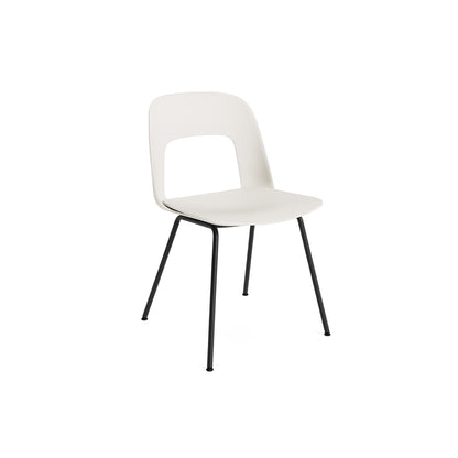 Layout Chair 111  Metal Base by HAY - Cream White Shell / Black Base