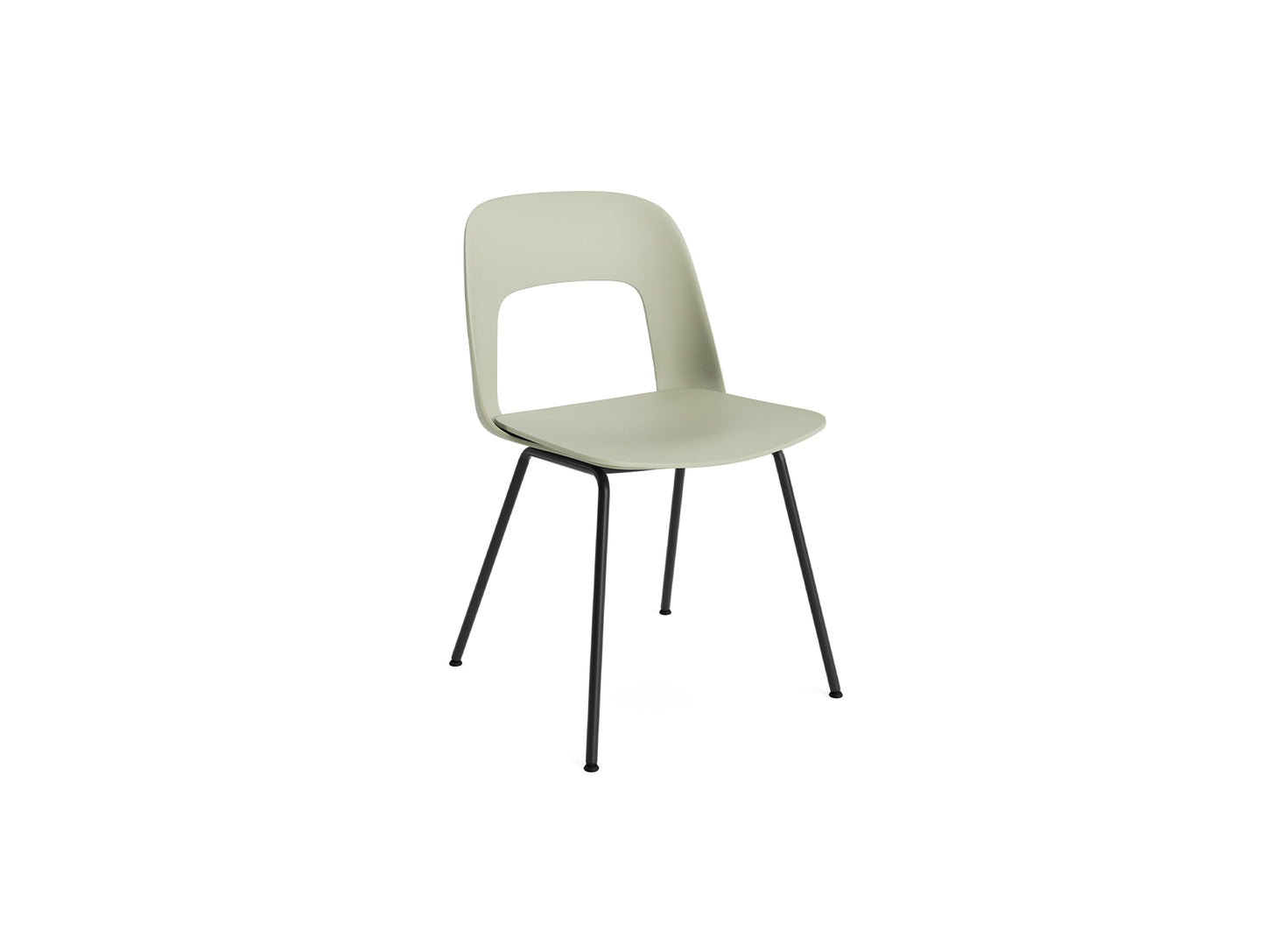 Layout Chair 111  Metal Base by HAY - Pastel Green Shell / Black Base