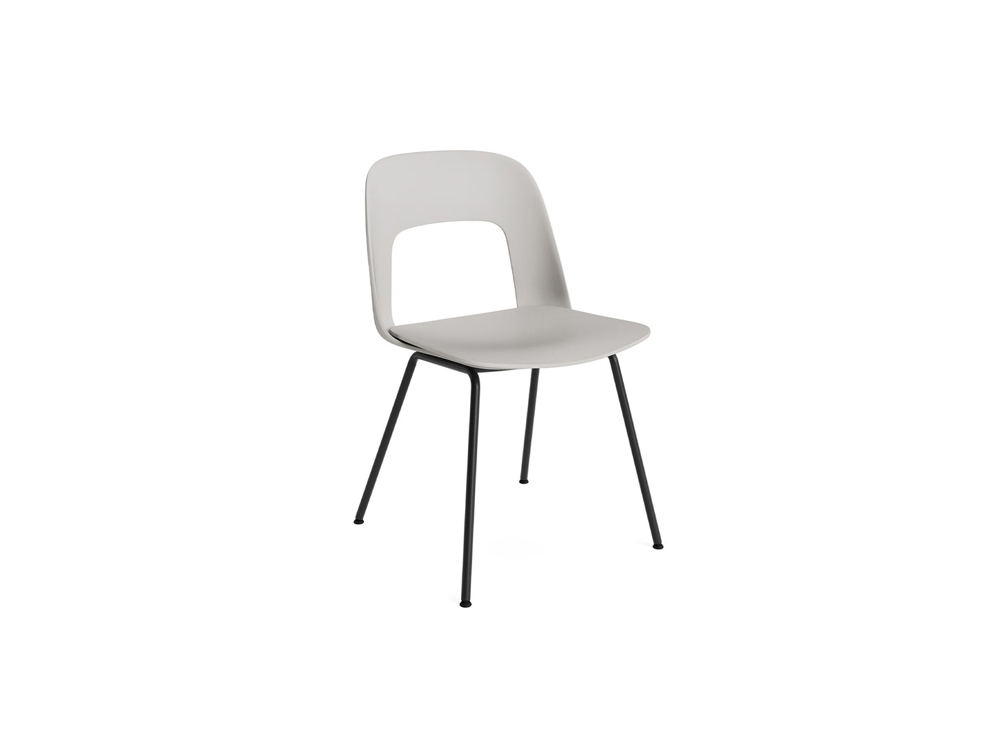 Layout Chair 111  Metal Base by HAY - Sky Grey Shell / Black Base