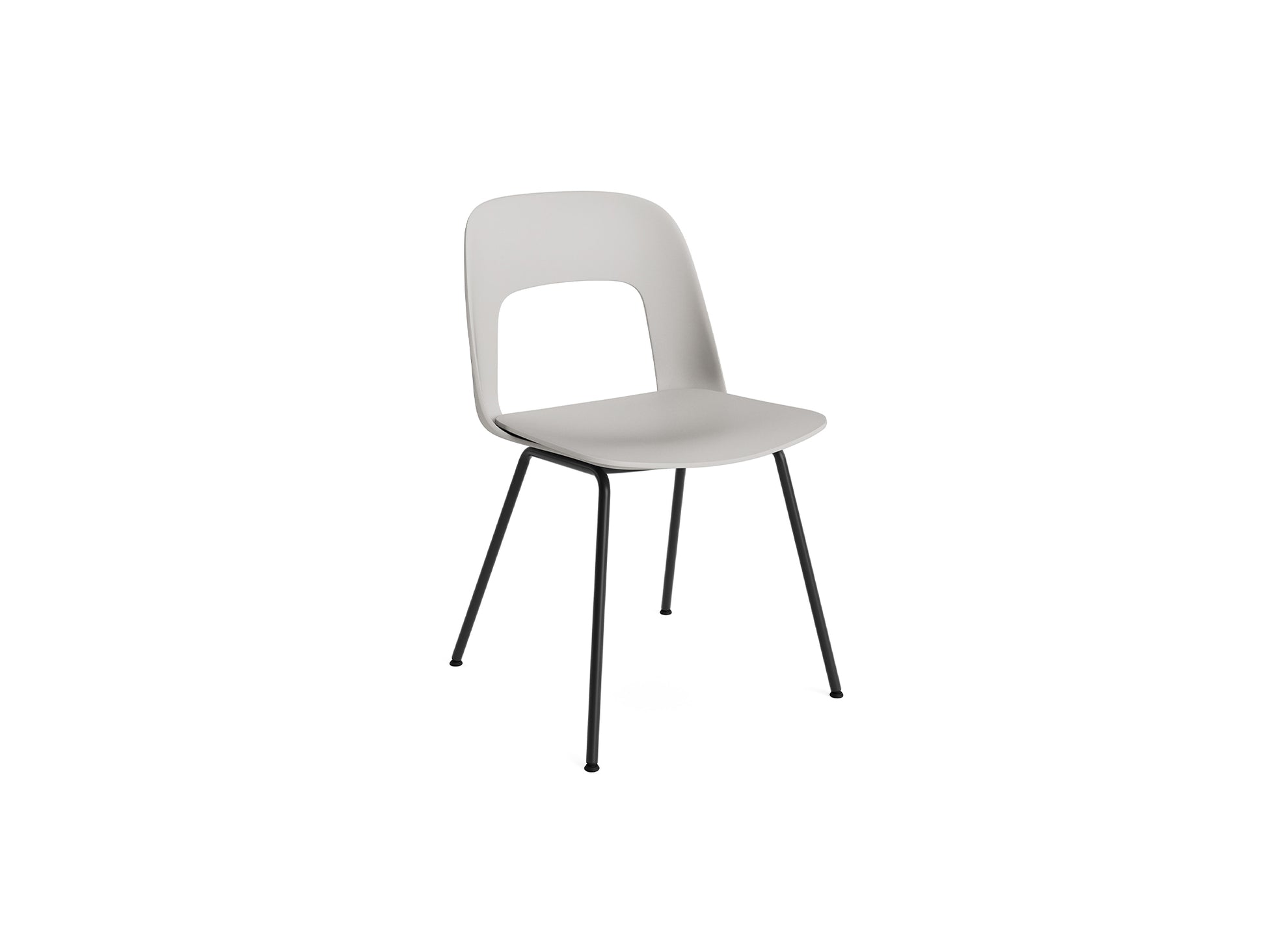 Layout Chair 111  Metal Base by HAY - Sky Grey Shell / Black Base