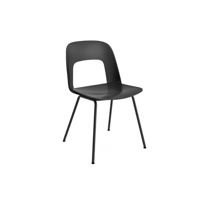 Layout Chair 112  Metal Base by HAY - Black Shell / Black Oak Vnneer Seat / Black Base