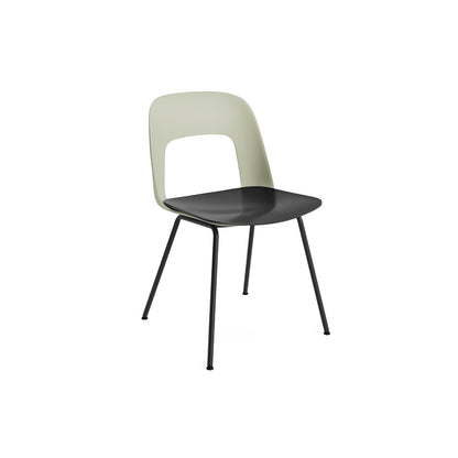 Layout Chair 112  Metal Base by HAY - Pastel Green Shell / Black Oak Vnneer Seat / Black Base