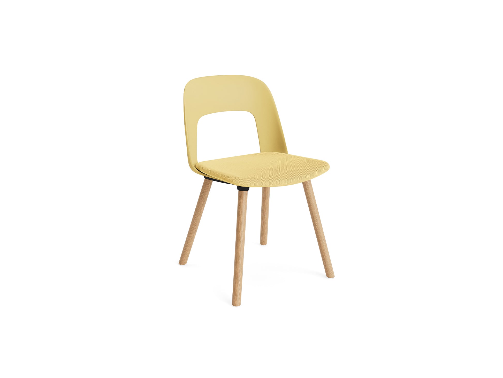 Layout Chair Upholstered - Wood Base (123) by HAY - Lacquered Oak / Biscotti / Relate 431