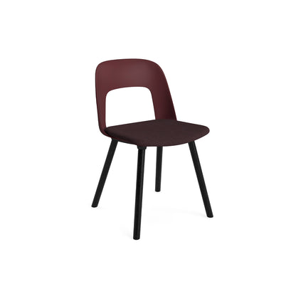 Layout Chair Upholstered - Wood Base (123) by HAY - Black Lacquered Oak / Bordeaux / Remix 373