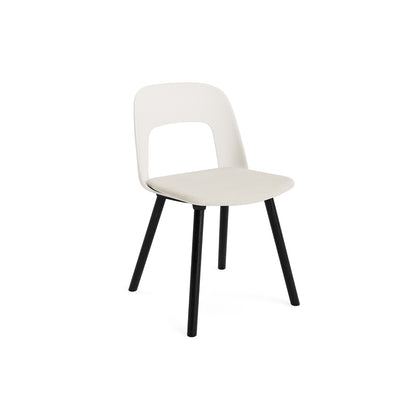 Layout Chair Upholstered - Wood Base (123) by HAY - Black Lacquered Oak / Cream White / Mode 011