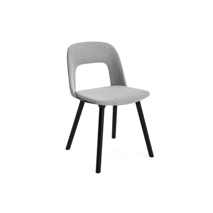 Layout Chair Upholstered - Wood Base (124) by HAY - Black Lacquered Oak / Hallingdal 130