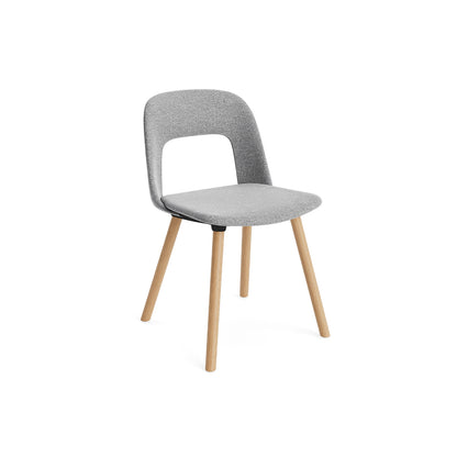 Layout Chair Upholstered - Wood Base (124) by HAY - Lacquered Oak / Hallingdal 130
