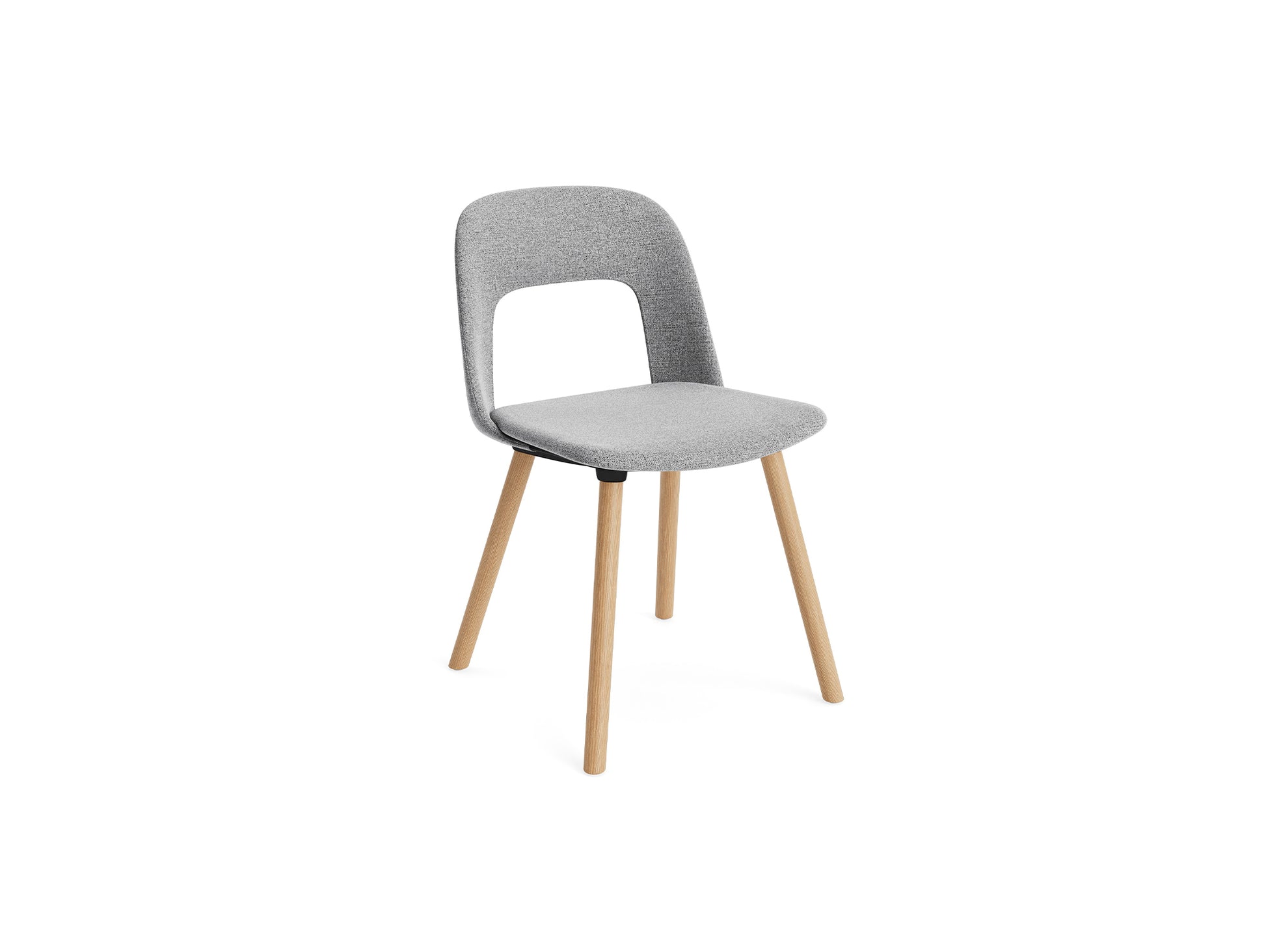 Layout Chair Upholstered - Wood Base (124) by HAY - Lacquered Oak / Hallingdal 130