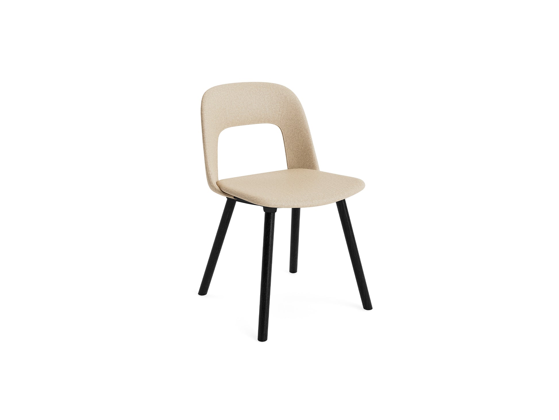 Layout Chair Upholstered - Wood Base (124) by HAY - Black Lacquered Oak / Hallingdal 220 