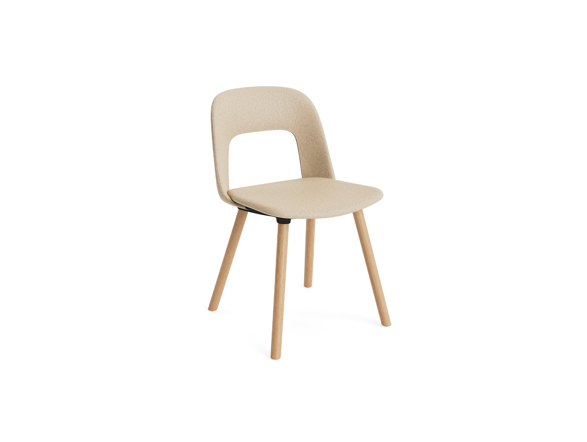Layout Chair Upholstered - Wood Base (124) by HAY - Lacquered Oak / Hallingdal 220