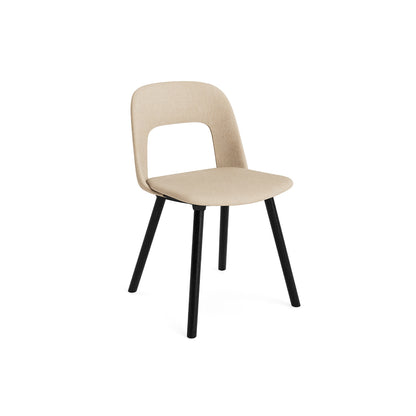 Layout Chair Upholstered - Wood Base (124) by HAY - Black Lacquered Oak / Metaphor 035