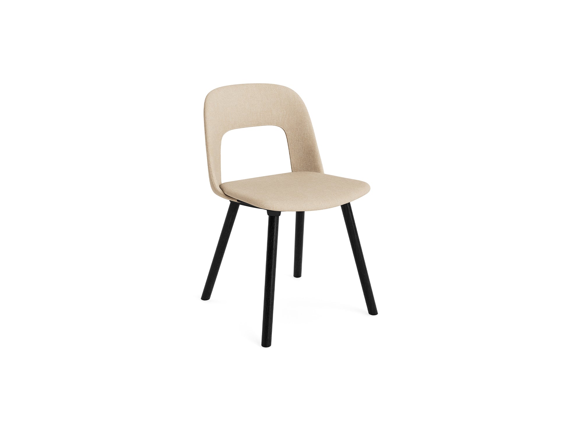 Layout Chair Upholstered - Wood Base (124) by HAY - Black Lacquered Oak / Metaphor 035