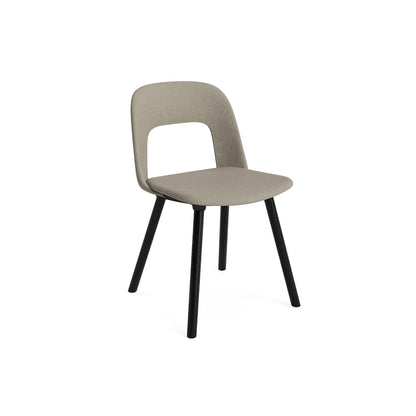 Layout Chair Upholstered - Wood Base (124) by HAY - Black Lacquered Oak / Naveli 133