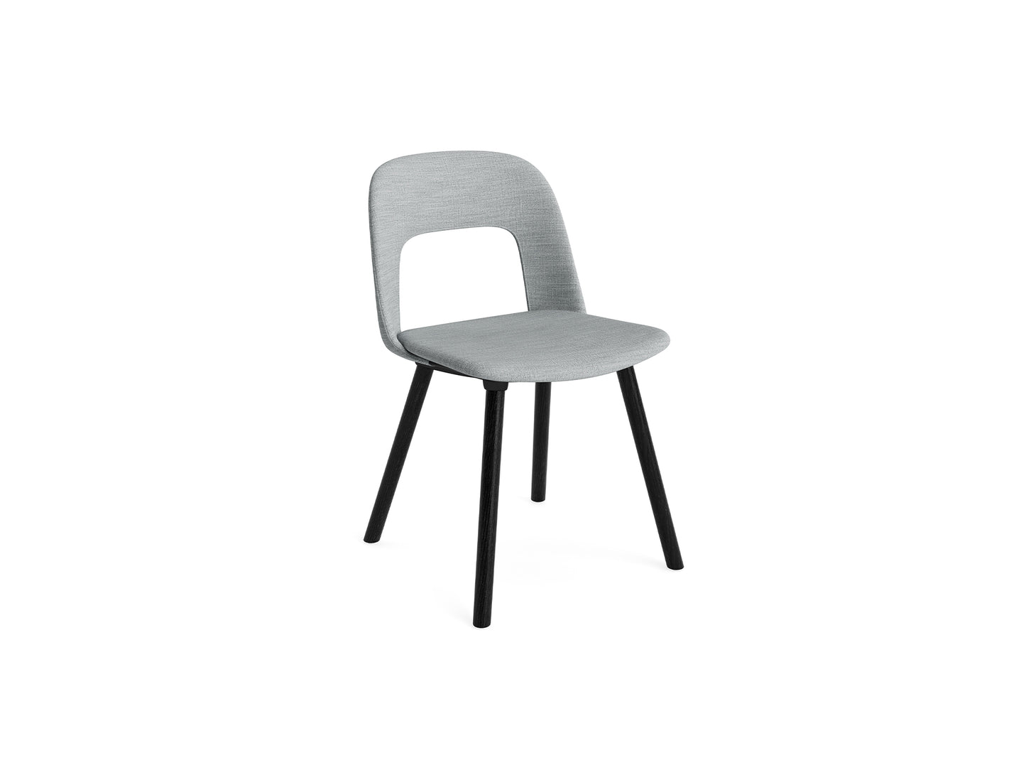 Layout Chair Upholstered - Wood Base (124) by HAY - Black Lacquered Oak / Remix 123