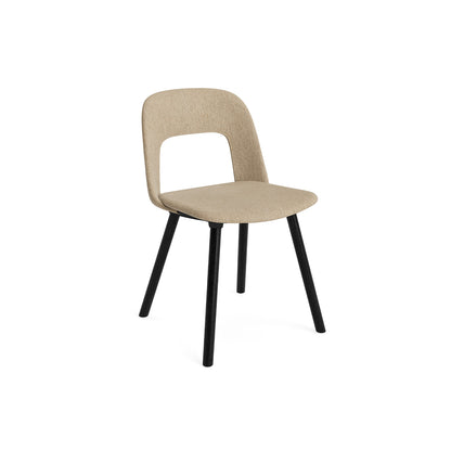 Layout Chair Upholstered - Wood Base (124) by HAY - Black Lacquered Oak / Turf Sand