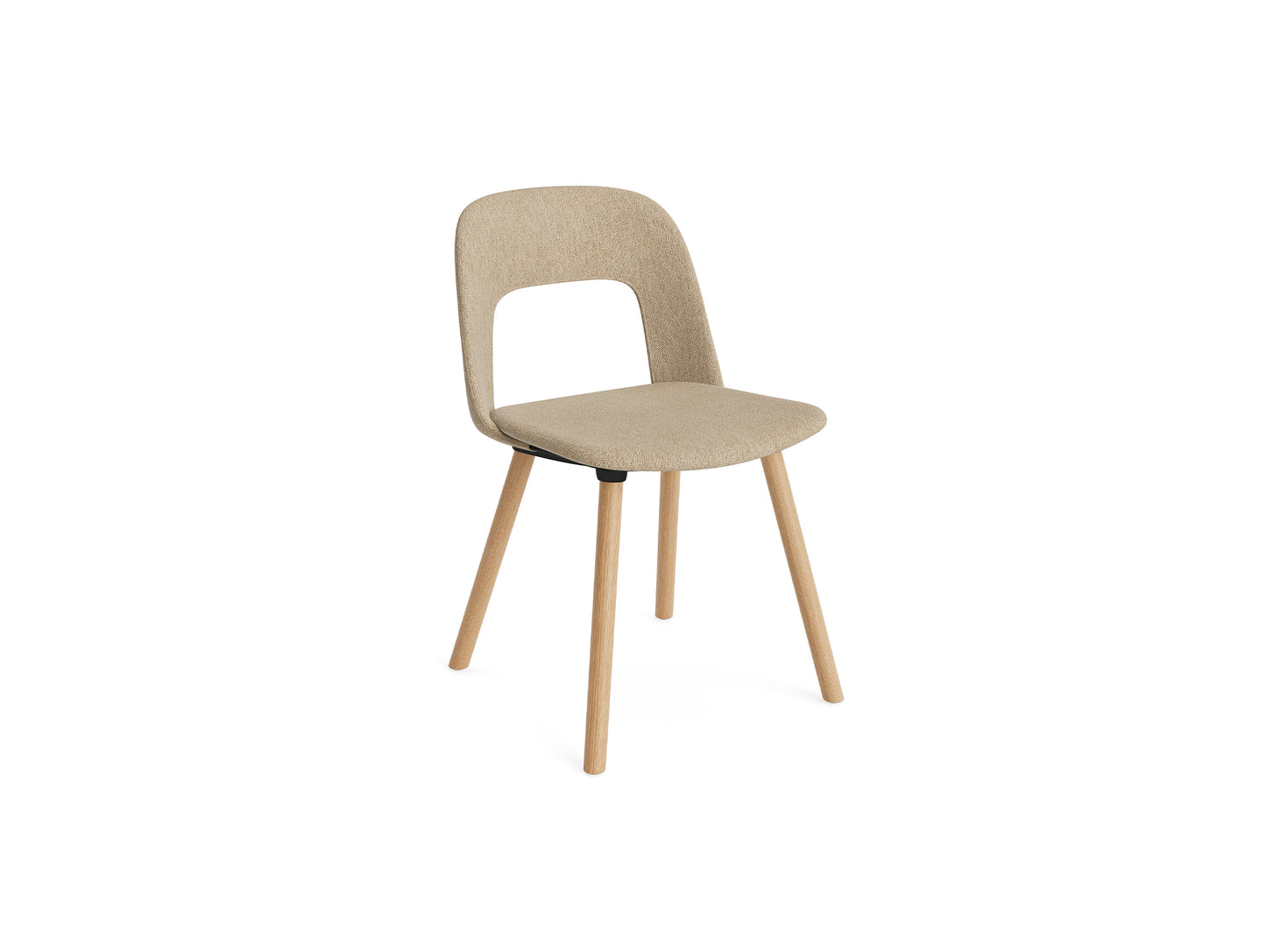 Layout Chair Upholstered - Wood Base (124) by HAY - Lacquered Oak / Turf Sand