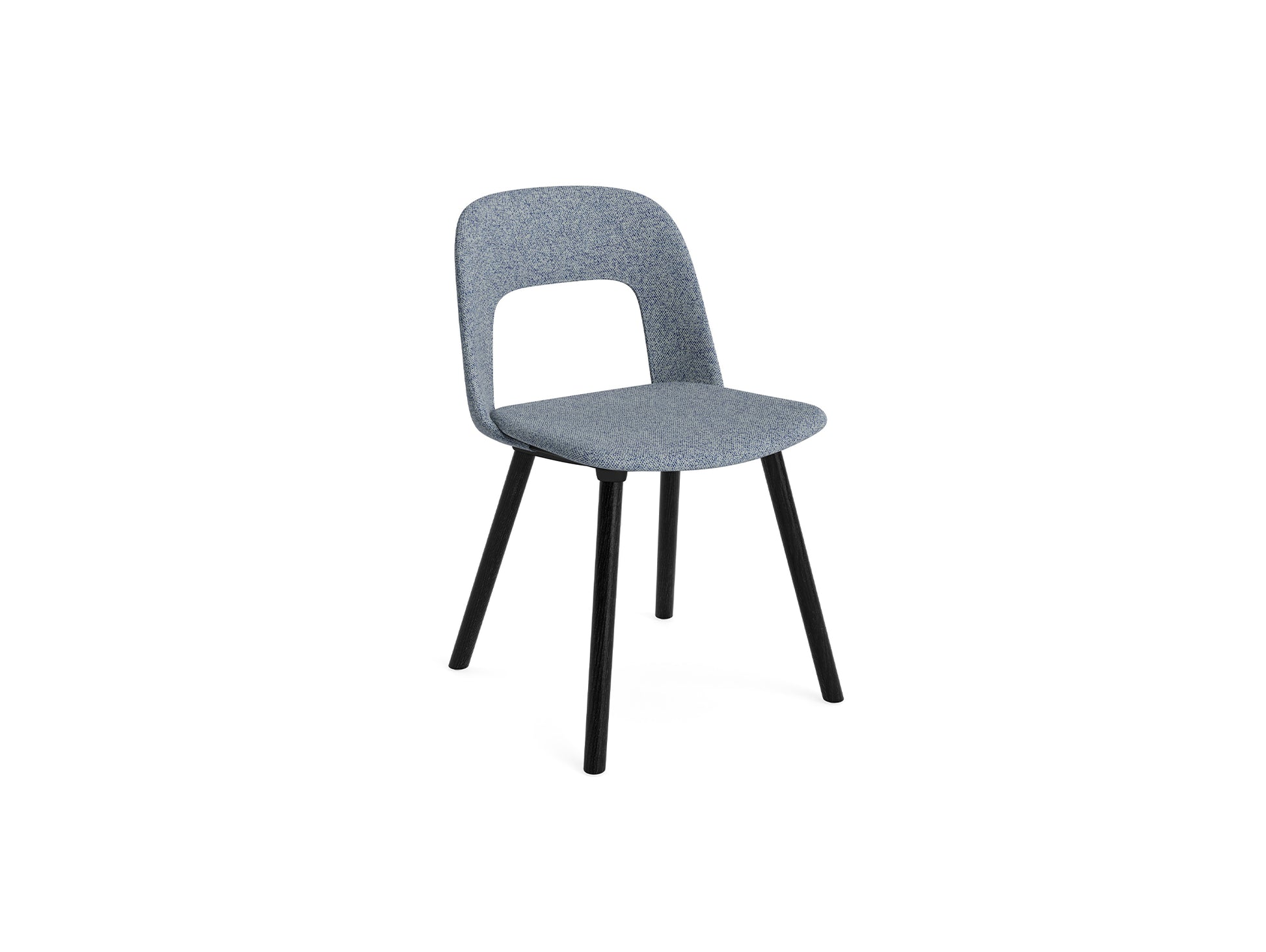 Layout Chair Upholstered - Wood Base (124) by HAY - Black Lacquered Oak / Vanir 733