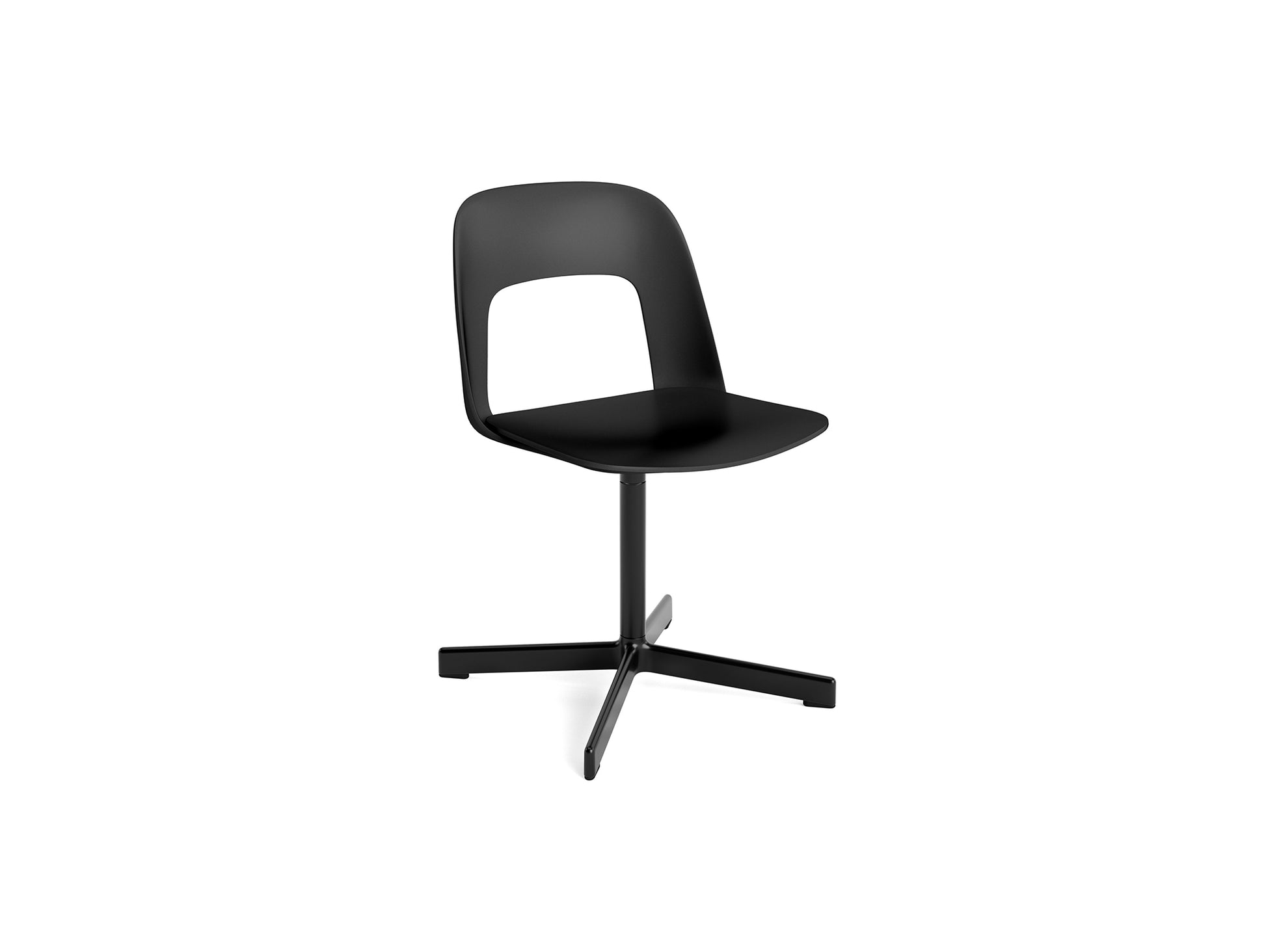 Layout Chair 131 - Swivel Base by HAY - Black Shell / Black Aluminium