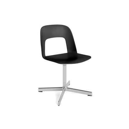Layout Chair 131 - Swivel Base by HAY - Black Shell / Polished Aluminium