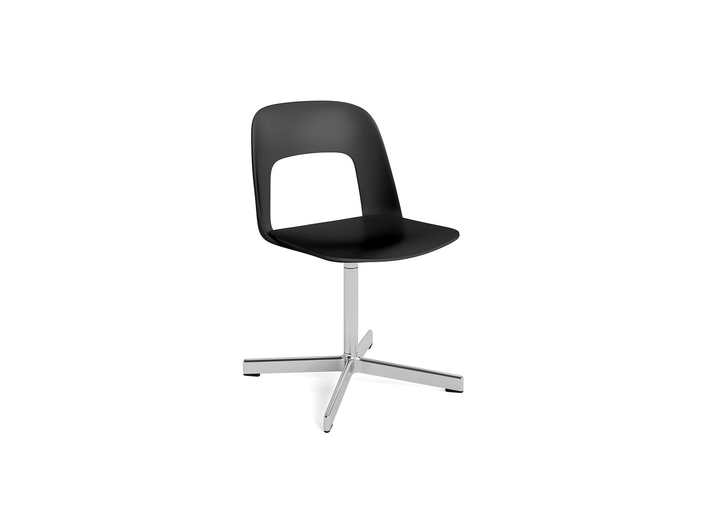 Layout Chair 131 - Swivel Base by HAY - Black Shell / Polished Aluminium