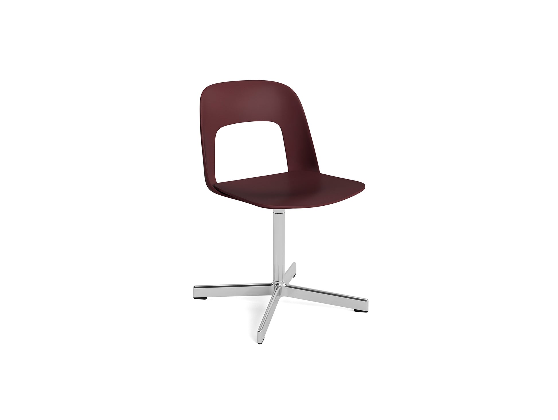Layout Chair 131 - Swivel Base by HAY - Bordeaux Shell / Polished Aluminium