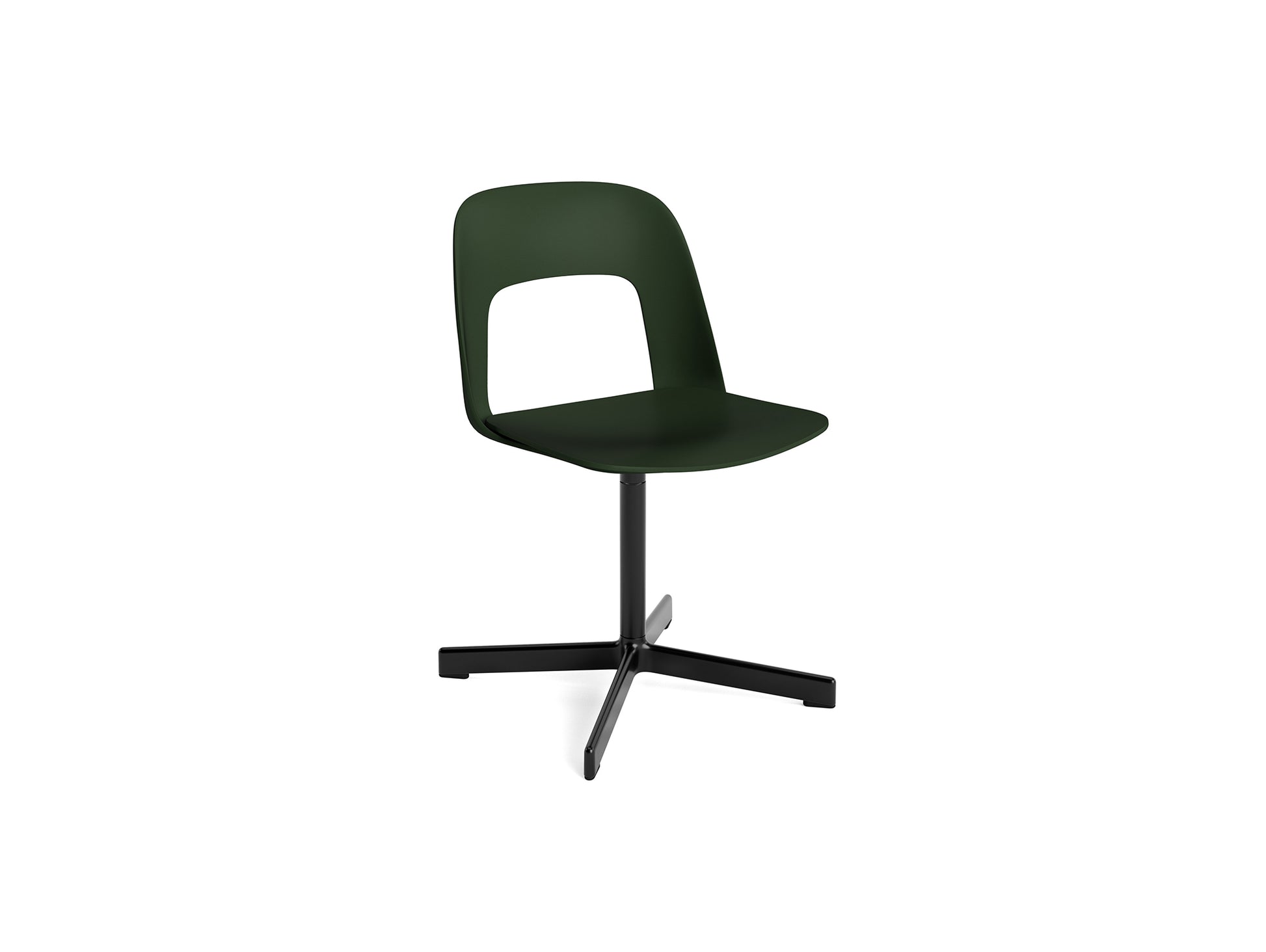 Layout Chair 131 - Swivel Base by HAY - Bottle Green Shell / Black Aluminium