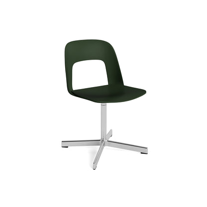 Layout Chair 131 - Swivel Base by HAY - Bottle Green Shell / Polished Aluminium
