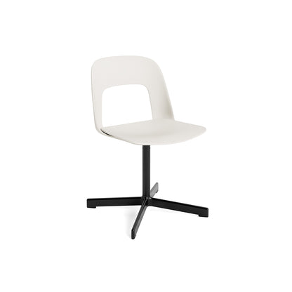 Layout Chair 131 - Swivel Base by HAY - Cream White Shell / Black Aluminium