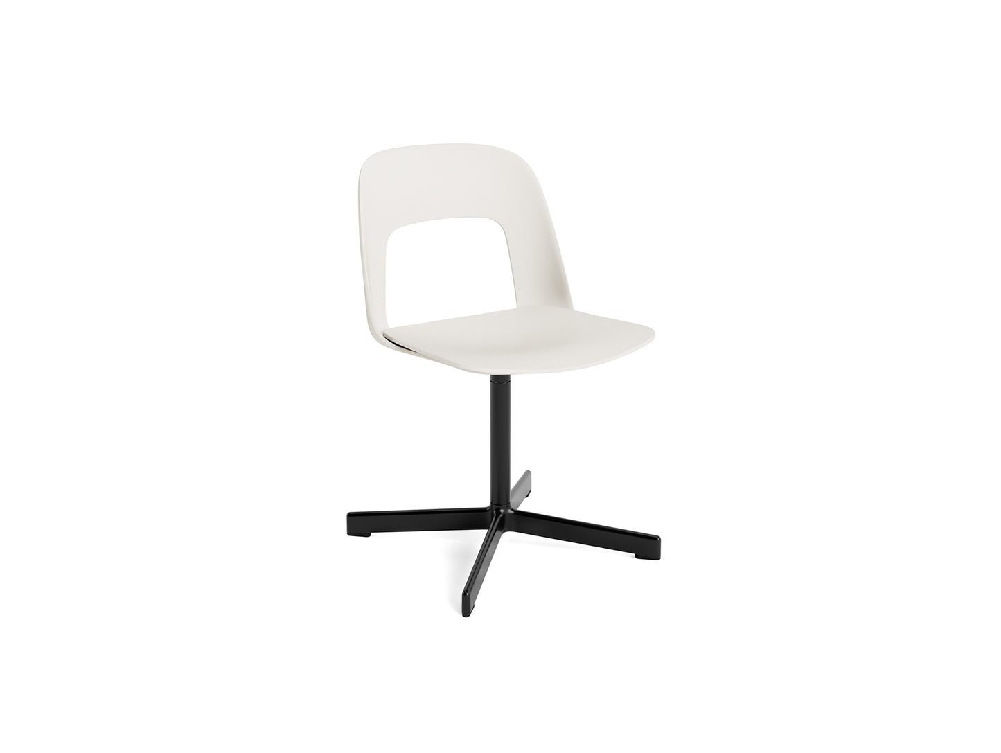 Layout Chair 131 - Swivel Base by HAY - Cream White Shell / Black Aluminium