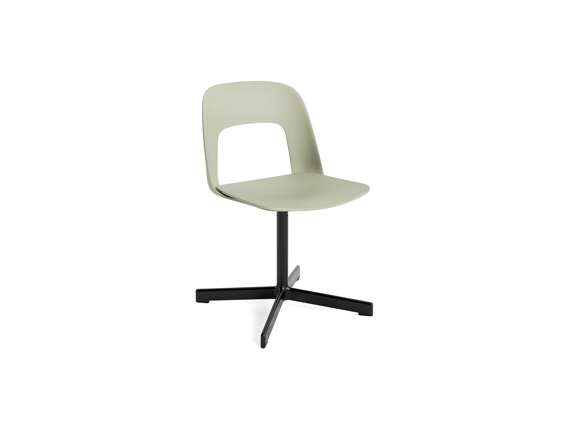 Layout Chair 131 - Swivel Base by HAY - Pastel Green Shell / Black Aluminium
