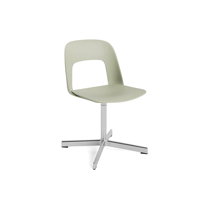 Layout Chair 131 - Swivel Base by HAY - Pastel Green Shell / Polished Aluminium