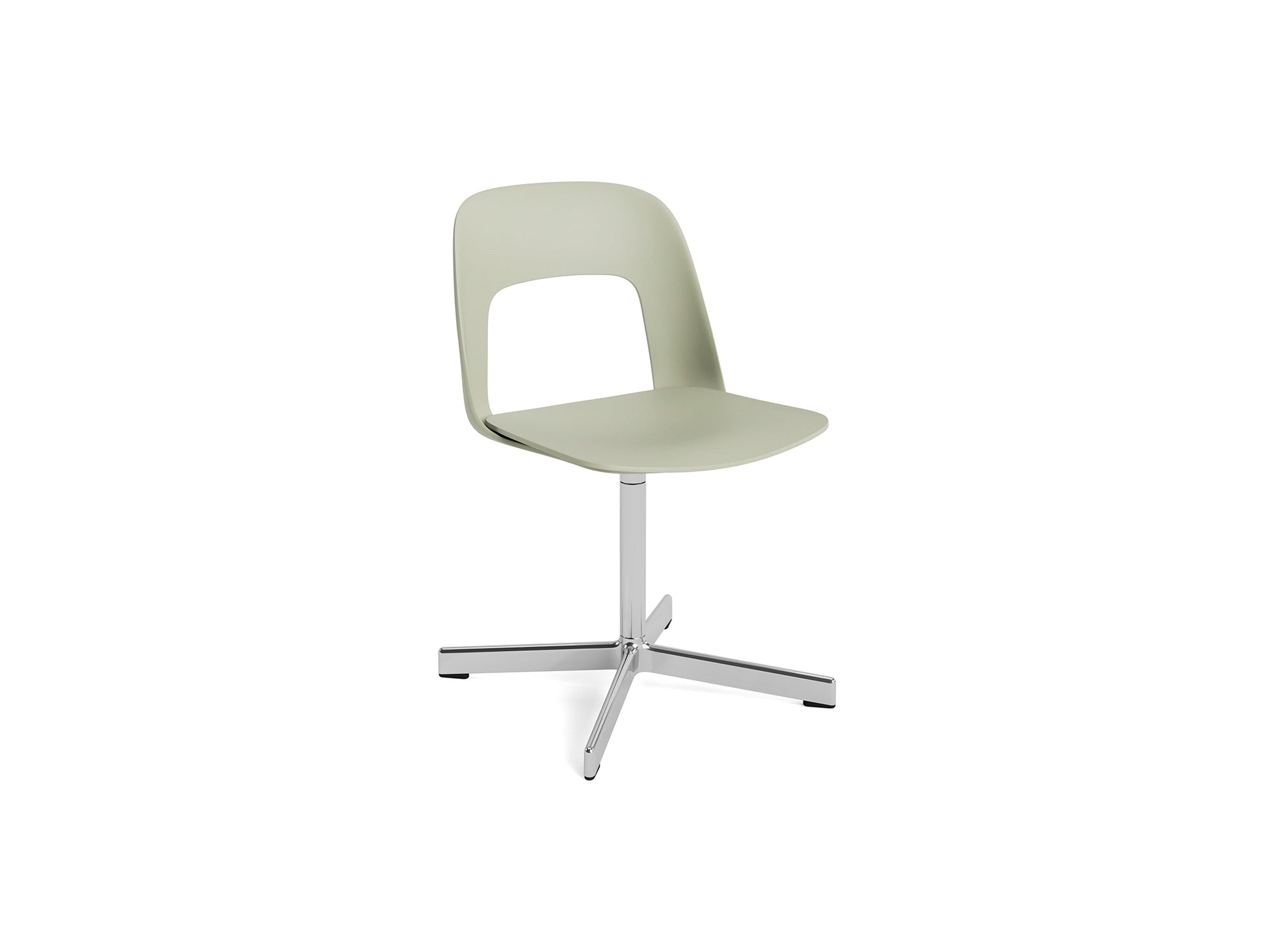 Layout Chair 131 - Swivel Base by HAY - Pastel Green Shell / Polished Aluminium