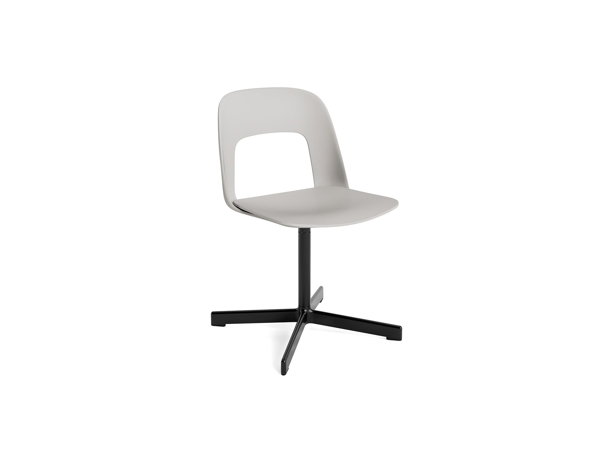 Layout Chair 131 - Swivel Base by HAY - Sky Grey Shell / Black Aluminium
