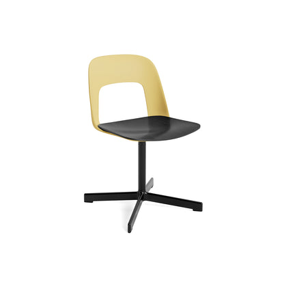 Layout Chair 132 - Swivel Base by HAY - Biscotti Shell / Black Oak Veneer Seat /  Black Aluminium