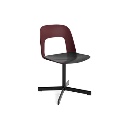 Layout Chair 132 - Swivel Base by HAY - Bordeaux Shell / Black Oak Veneer Seat /  Black Aluminium