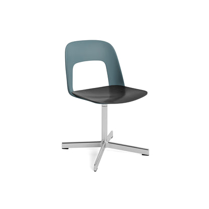 Layout Chair 132 - Swivel Base by HAY - Ocean Shell / Black Oak Veneer Seat /  Polished Aluminium