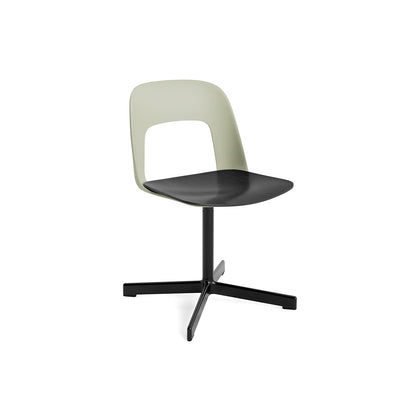 Layout Chair 132 - Swivel Base by HAY - Pastel Green Shell / Black Oak Veneer Seat /  Black Aluminium