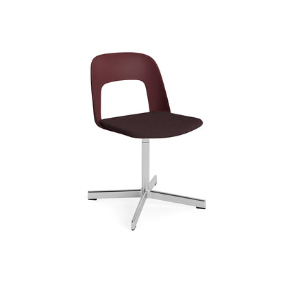Layout Chair Upholstered - Swivel Base by HAY - Bordeaux / Remix 3 373 / Polished Aluminium