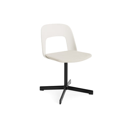 Layout Chair Upholstered - Swivel Base by HAY - Cream White / Mode 011/ Black Aluminium