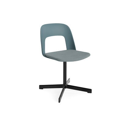 Layout Chair Upholstered - Swivel Base by HAY - Ocean / Mode 045 / Black Aluminium