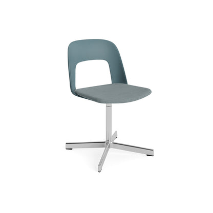 Layout Chair Upholstered - Swivel Base by HAY - Ocean / Mode 045 / Polished Aluminium