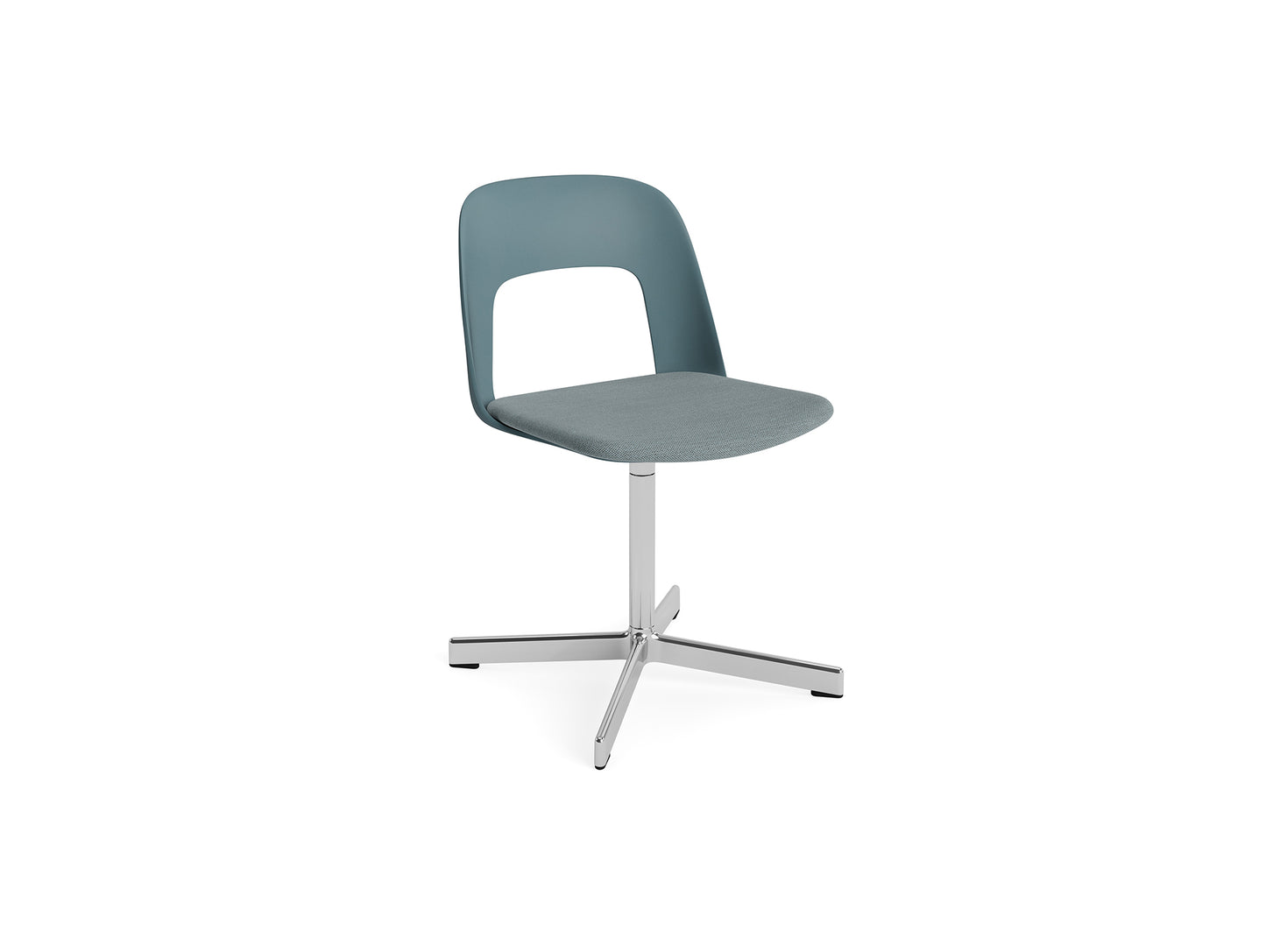 Layout Chair Upholstered - Swivel Base by HAY - Ocean / Mode 045 / Polished Aluminium