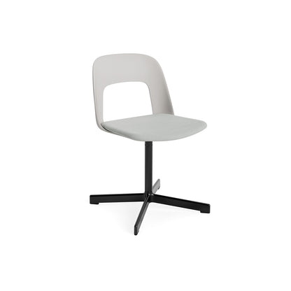 Layout Chair Upholstered - Swivel Base by HAY - Sky Grey / Naveli 113 / Black Aluminium
