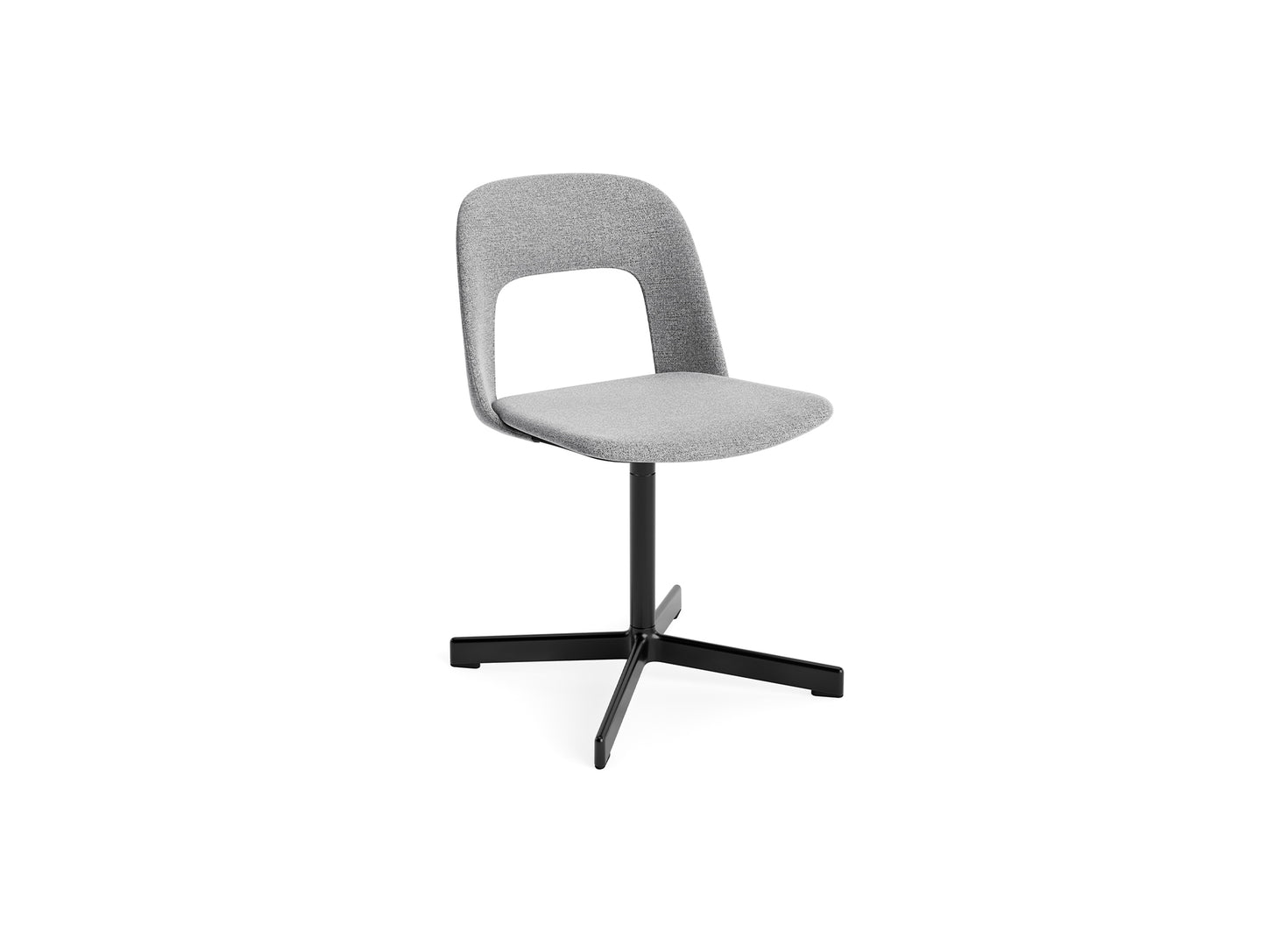 Layout Chair Upholstered - Swivel Base by HAY - Hallingdal 130 / Black Aluminium