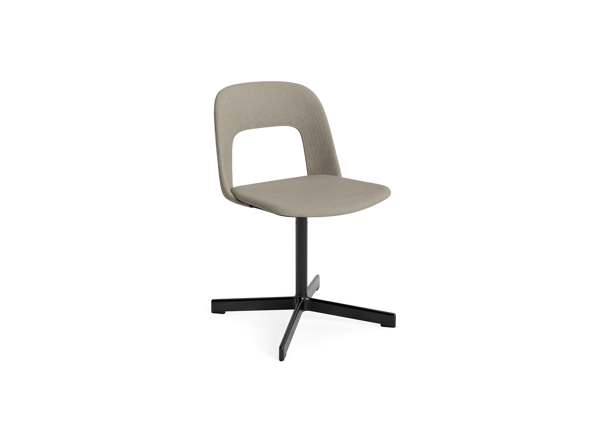 Layout Chair Upholstered - Swivel Base by HAY -Naveli 133 / Black Aluminium