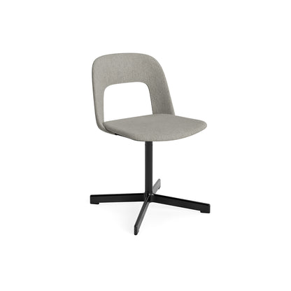Layout Chair Upholstered - Swivel Base by HAY - Turf Light Grey / Black Aluminium