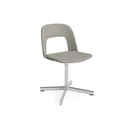 Layout Chair Upholstered - Swivel Base by HAY - Turf Light Grey/ Polished Aluminium