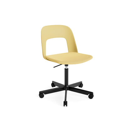 Layout Chair Seat Upholstered - 5 Star Swivel Base (143) by HAY - Black Aluminium / Biscotti / Relate 431